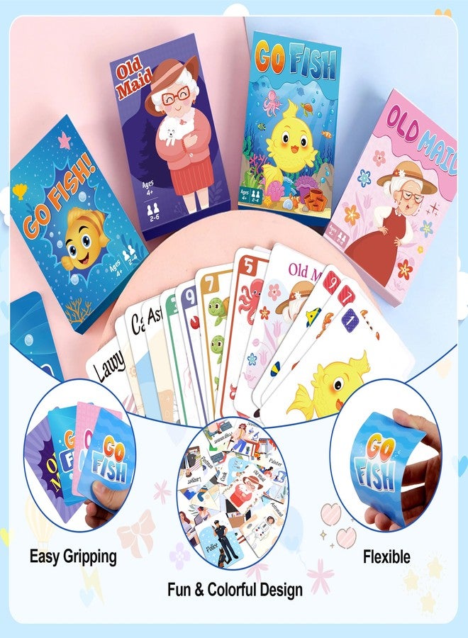 Timenued Kids Card Games,Go Fish,Old Maid Card Game,Go Fish Card Games for Kids Ages 4-8,Fun Classic Kid Toddlers Games for Family Game Night Party Travel Preschool Classroom,Stocking Stuffers Gifts,4 Decks - Image 3